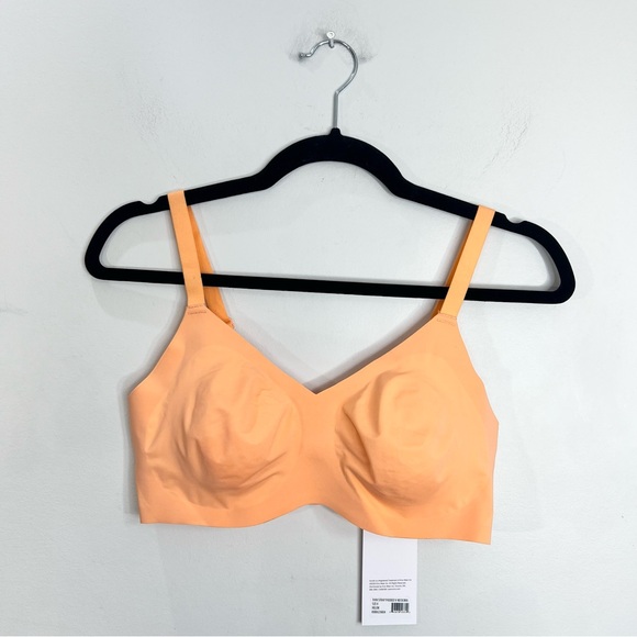 SOLD NWT KNIX thin strap padded v neck wire free bra melon orange Size 4 - Picture 2 of 11